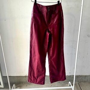 Tinseltown Faux Leather Burgundy Pants